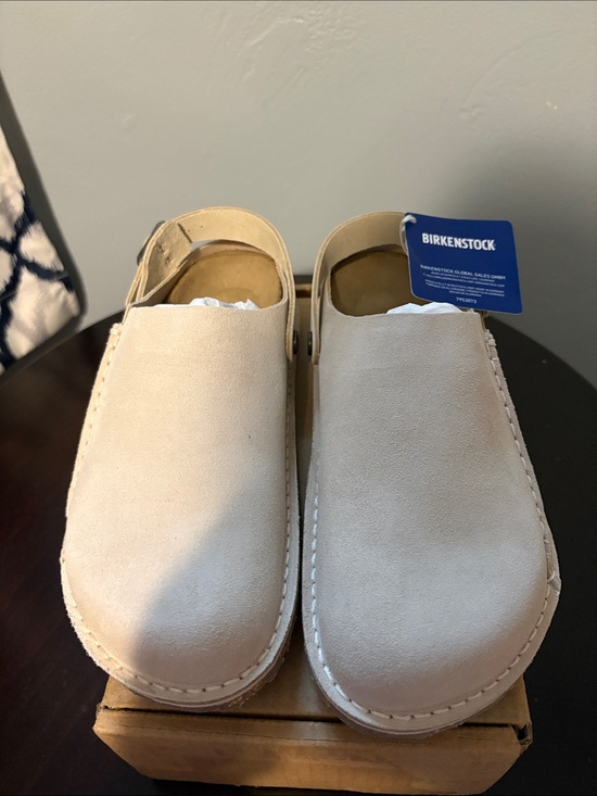 Birkenstock Shoes - NWT and Box - Women's Birkenstock Lutry Premium Suede in Eggshell - Size 39